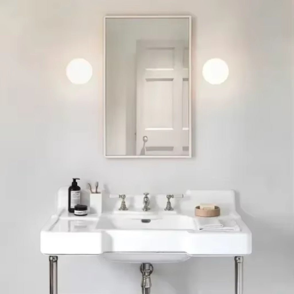 OpalHalo Nordic White Glass Orb Wall Sconce