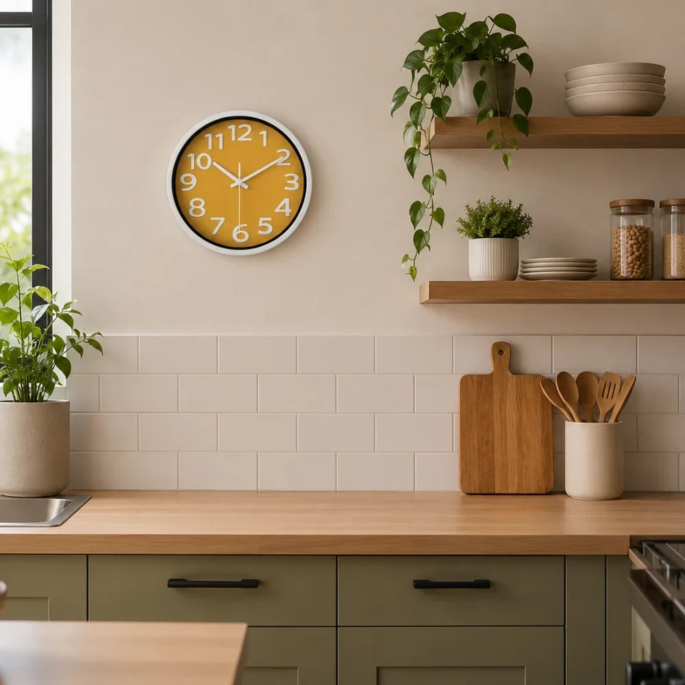 Orange Wall Clock Minimalist Nordic Style