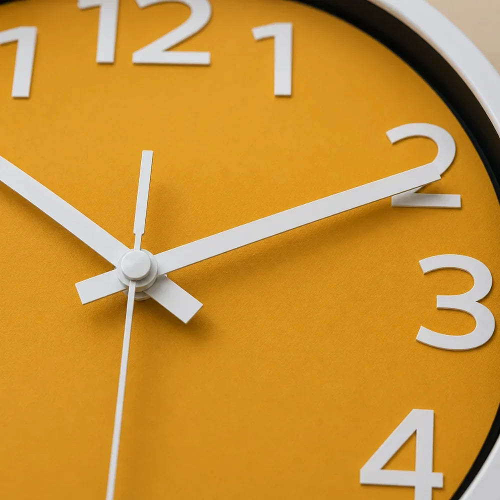 Orange Wall Clock Minimalist Nordic Style