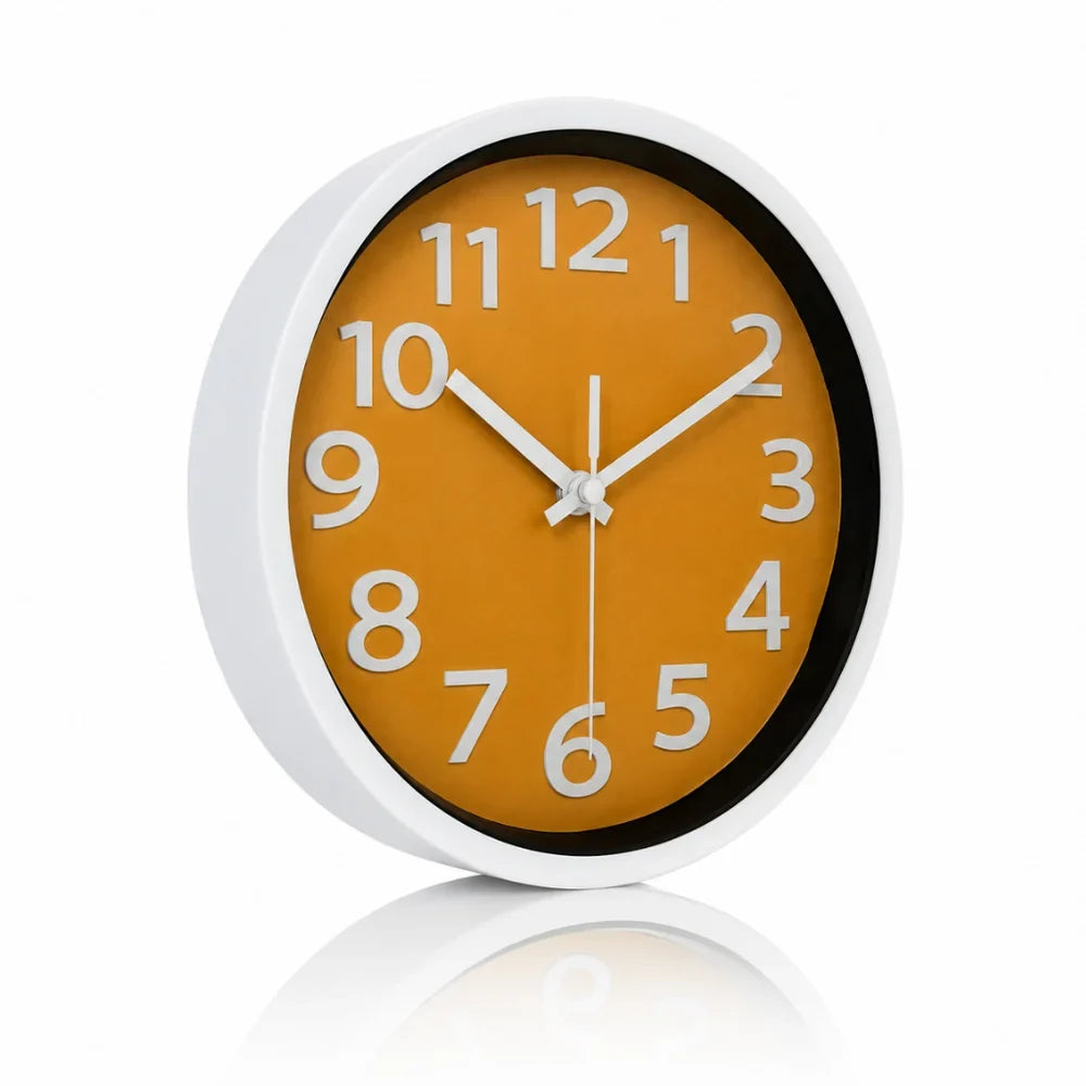 Orange Wall Clock Minimalist Nordic Style