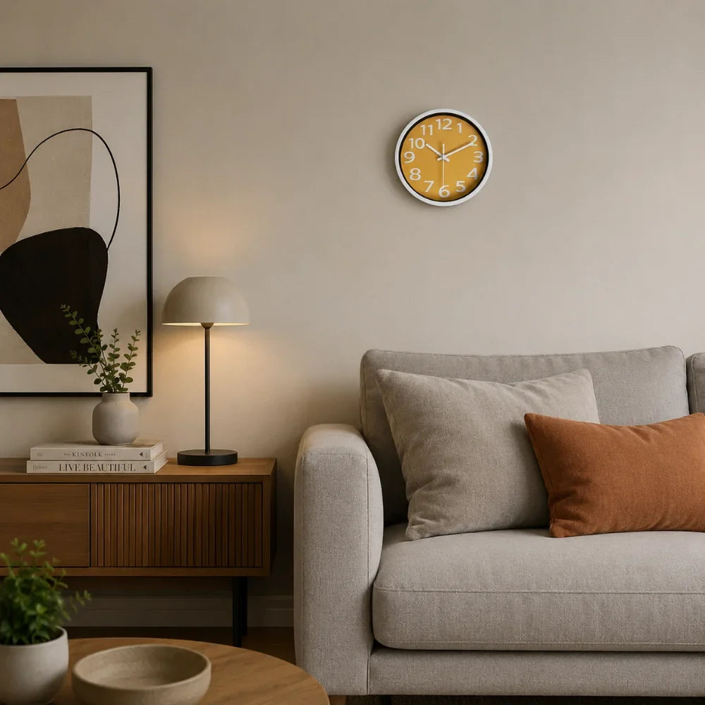 Orange Wall Clock Minimalist Nordic Style