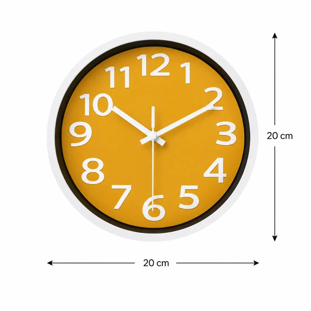 Orange Wall Clock Minimalist Nordic Style
