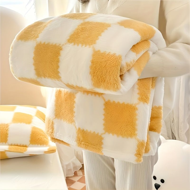 Plaid Flannel Blanket Soft Warm