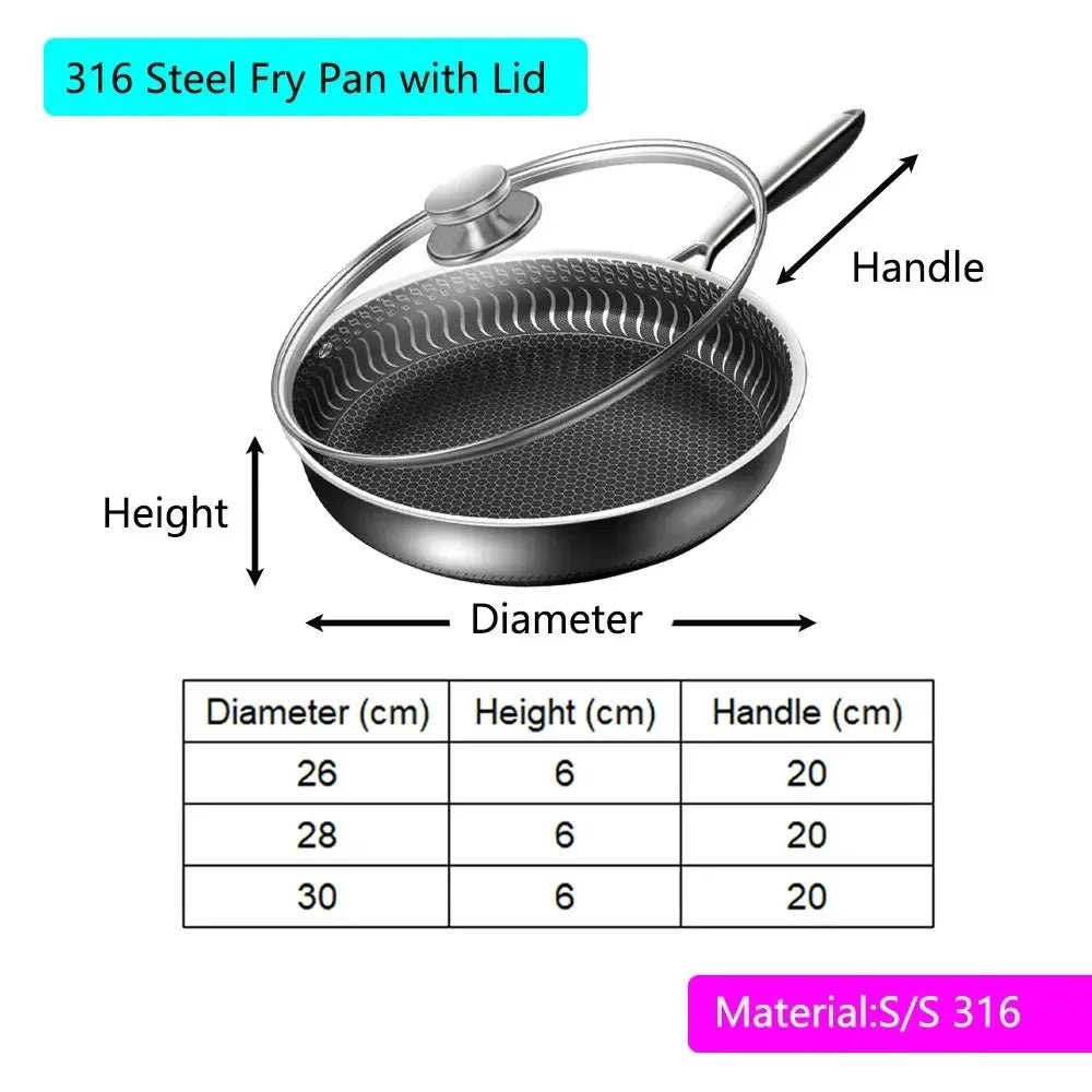 Premium Honeycomb Non-Stick Wok – Stainless Steel Perfect for Stir-Fry