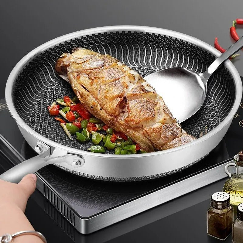 Premium Honeycomb Non-Stick Wok – Stainless Steel Perfect for Stir-Fry