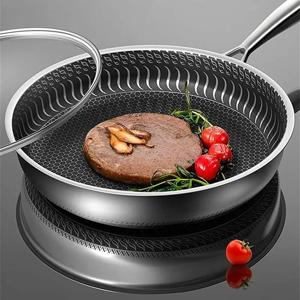 Premium Honeycomb Non-Stick Wok – Stainless Steel Perfect for Stir-Fry