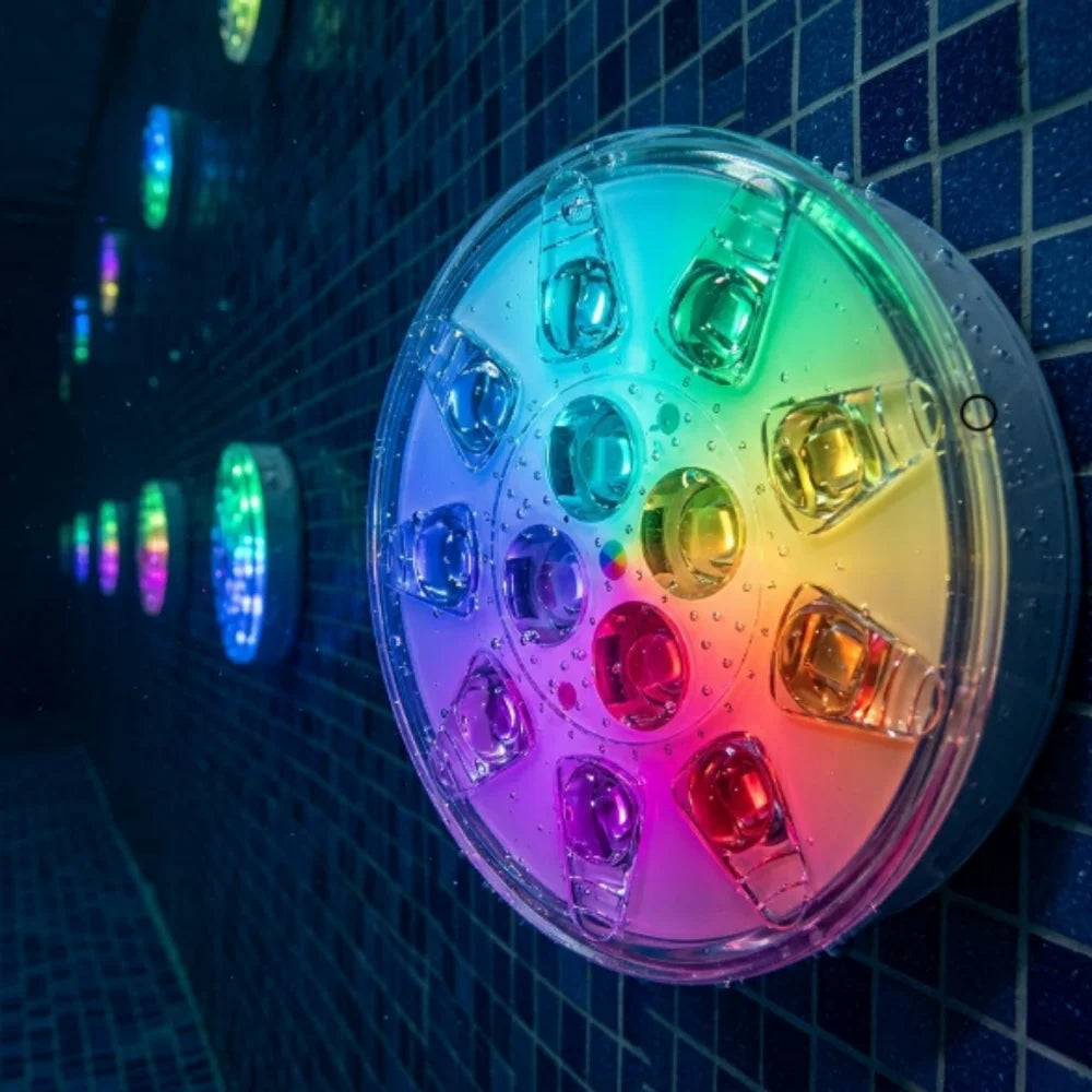 Rechargeable Pool Lights IP68 Waterproof Submersible LED with Remote