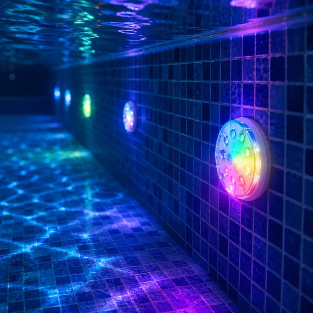 Rechargeable Pool Lights IP68 Waterproof Submersible LED with Remote