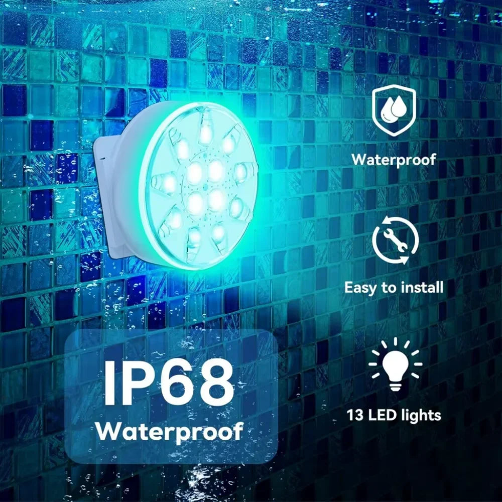 Rechargeable Pool Lights IP68 Waterproof Submersible LED with Remote