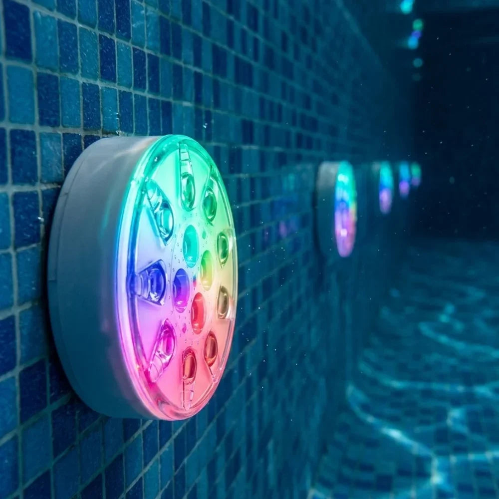Rechargeable Pool Lights IP68 Waterproof Submersible LED with Remote