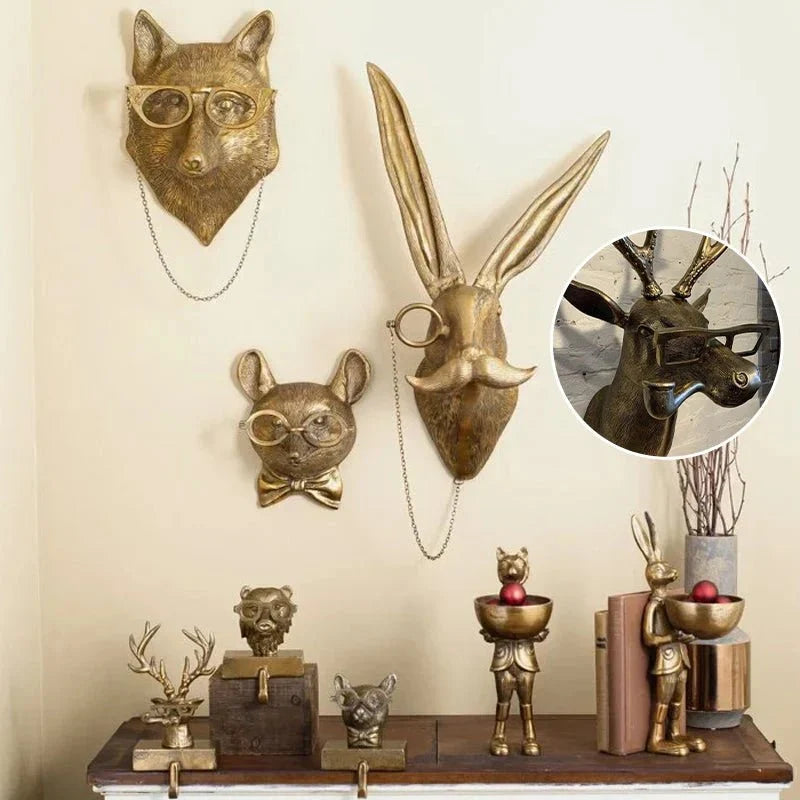 Resin Animal Head Sculpture