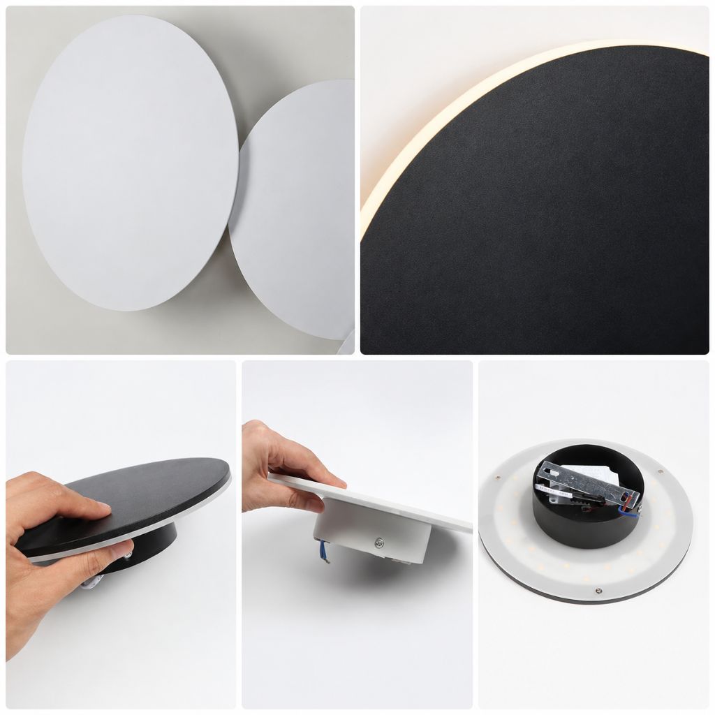 Round Backlit Sconce LED Wall Light for Interiors