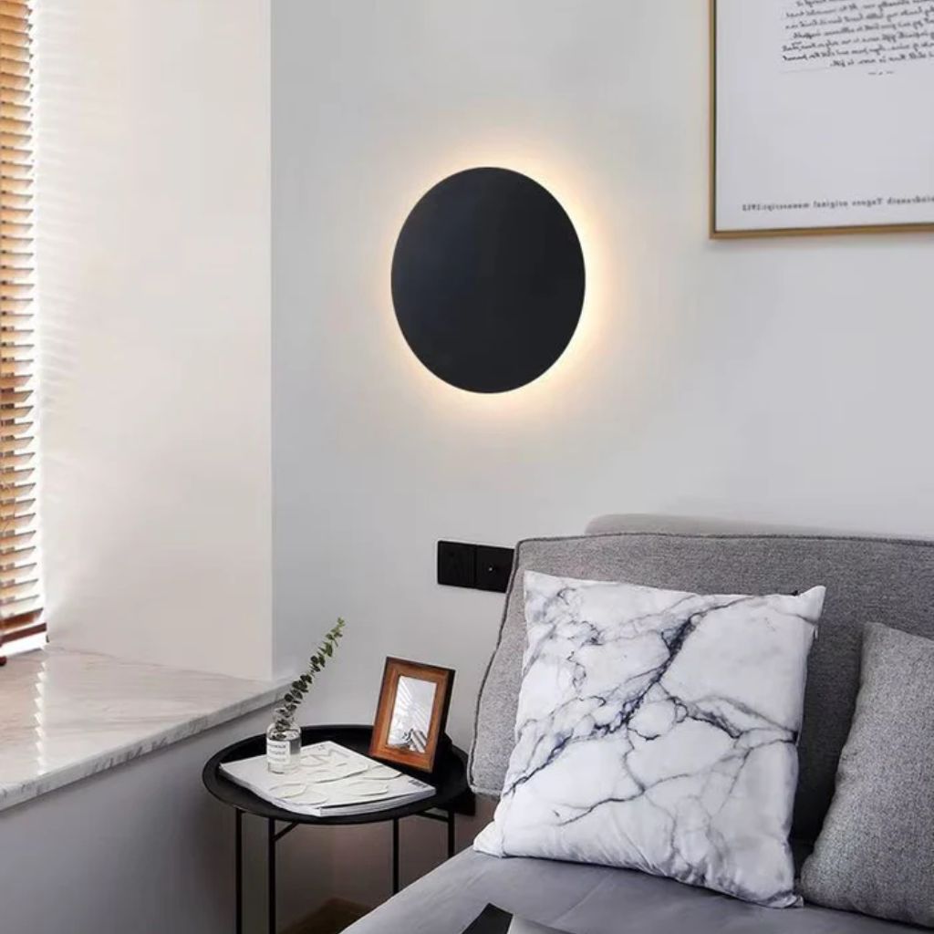 Round Backlit Sconce LED Wall Light for Interiors