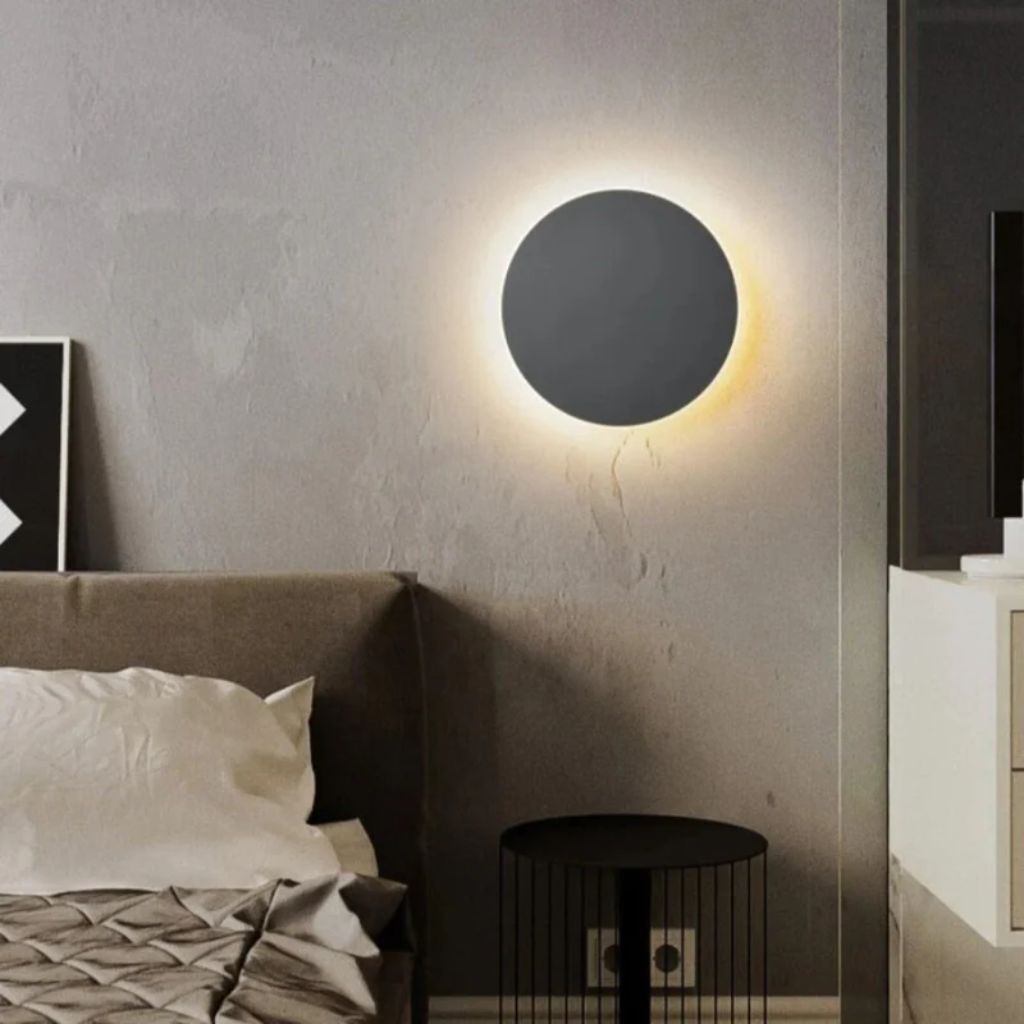 Round Backlit Sconce LED Wall Light for Interiors