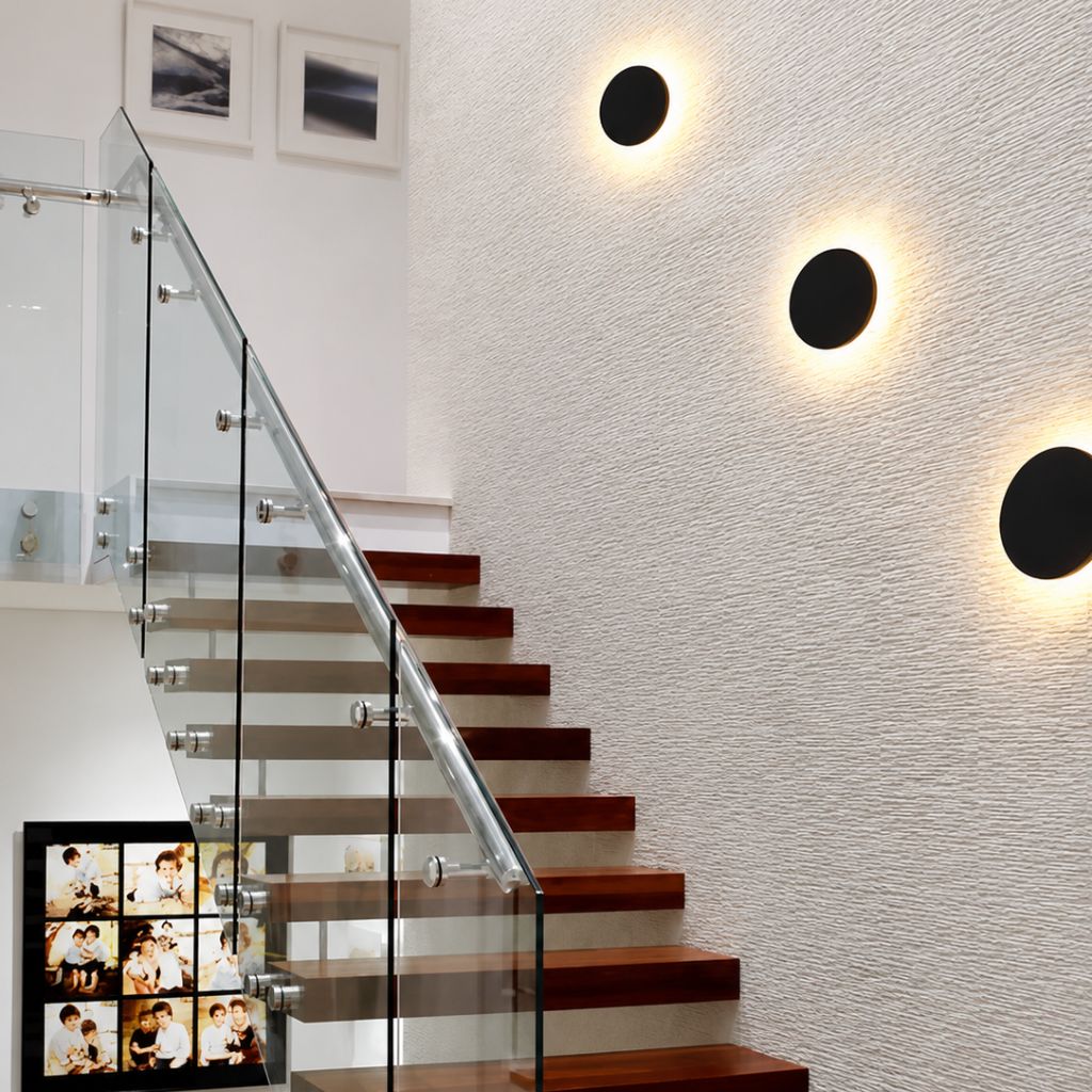 Round Backlit Sconce LED Wall Light for Interiors