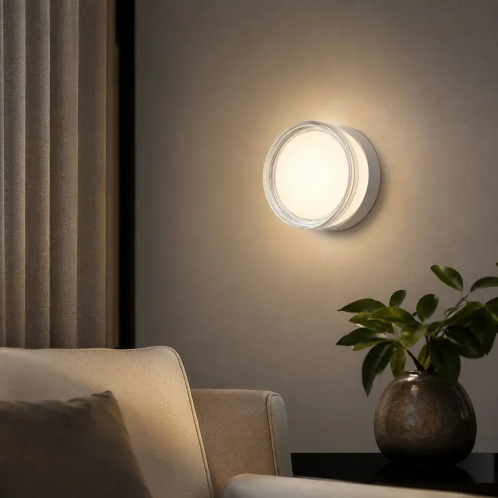 Round LED Wall Sconce IP65 CCT Switch Indoor Outdoor Lamp