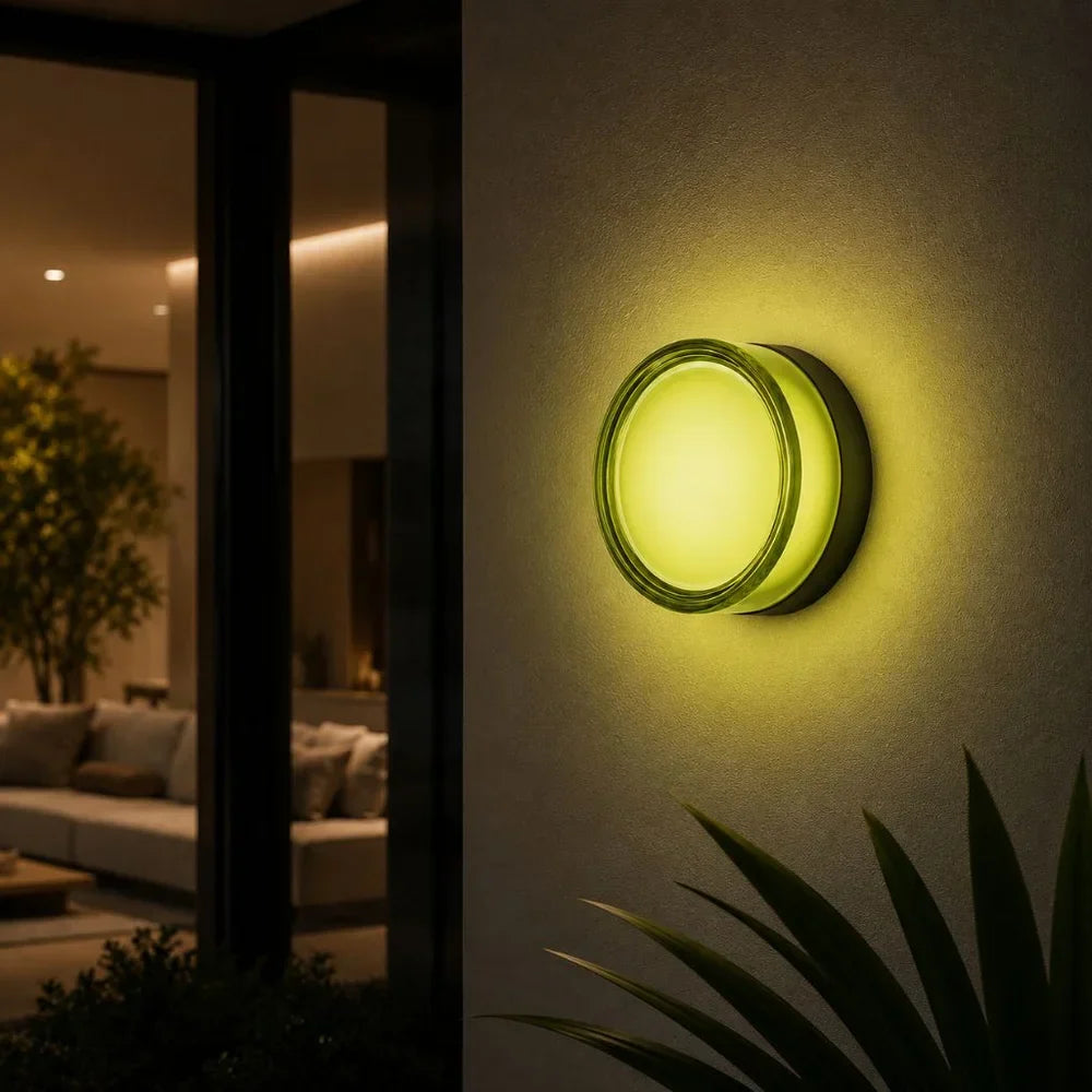 Round LED Wall Sconce IP65 CCT Switch Indoor Outdoor Lamp
