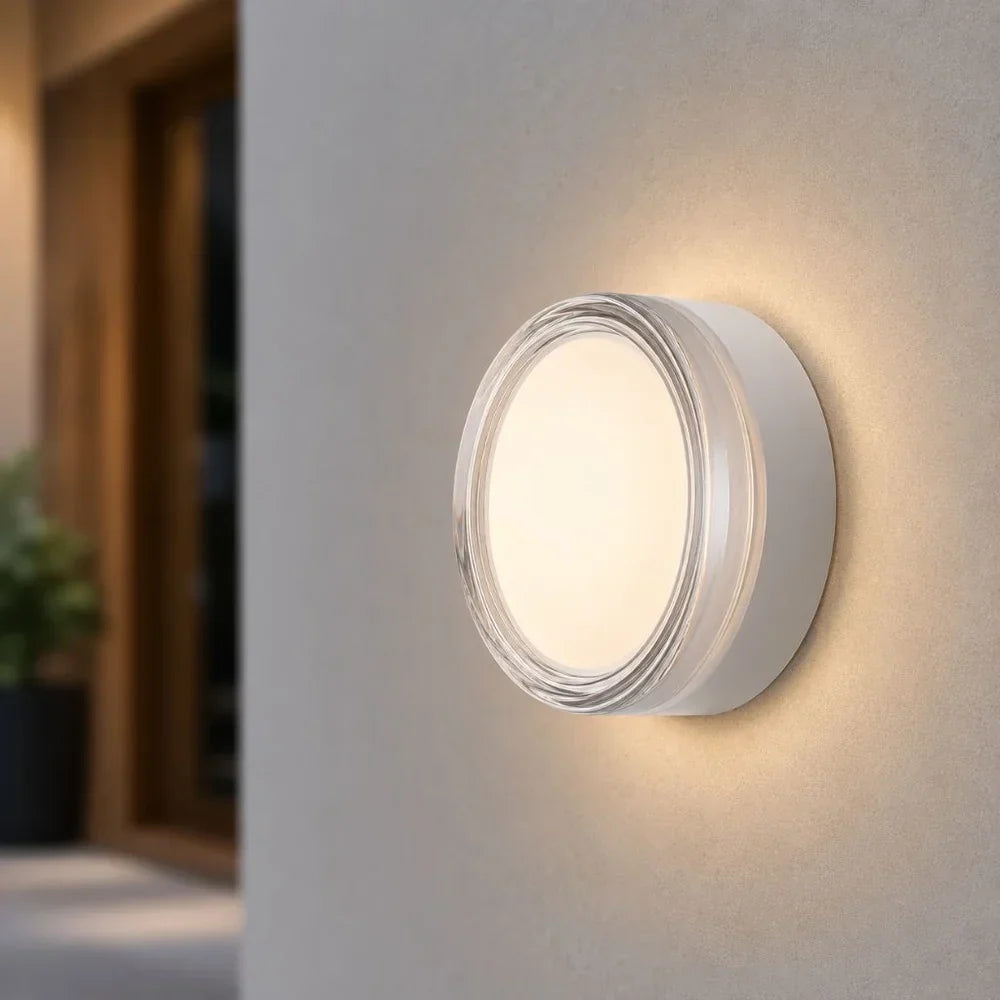 Round LED Wall Sconce IP65 CCT Switch Indoor Outdoor Lamp