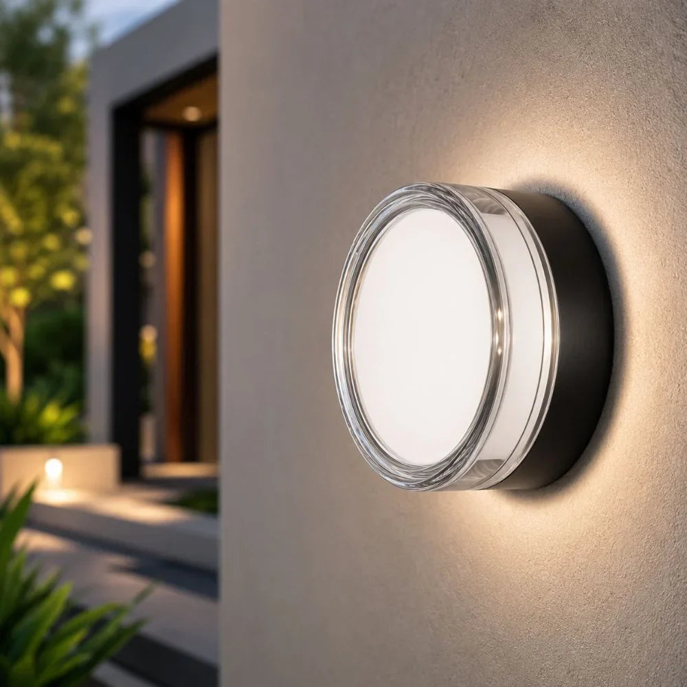 Round LED Wall Sconce IP65 CCT Switch Indoor Outdoor Lamp