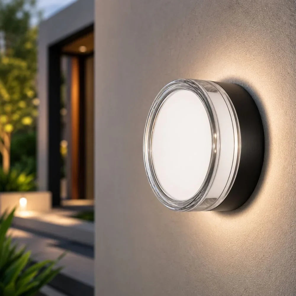 Round LED Wall Sconce IP65 CCT Switch Indoor Outdoor Lamp