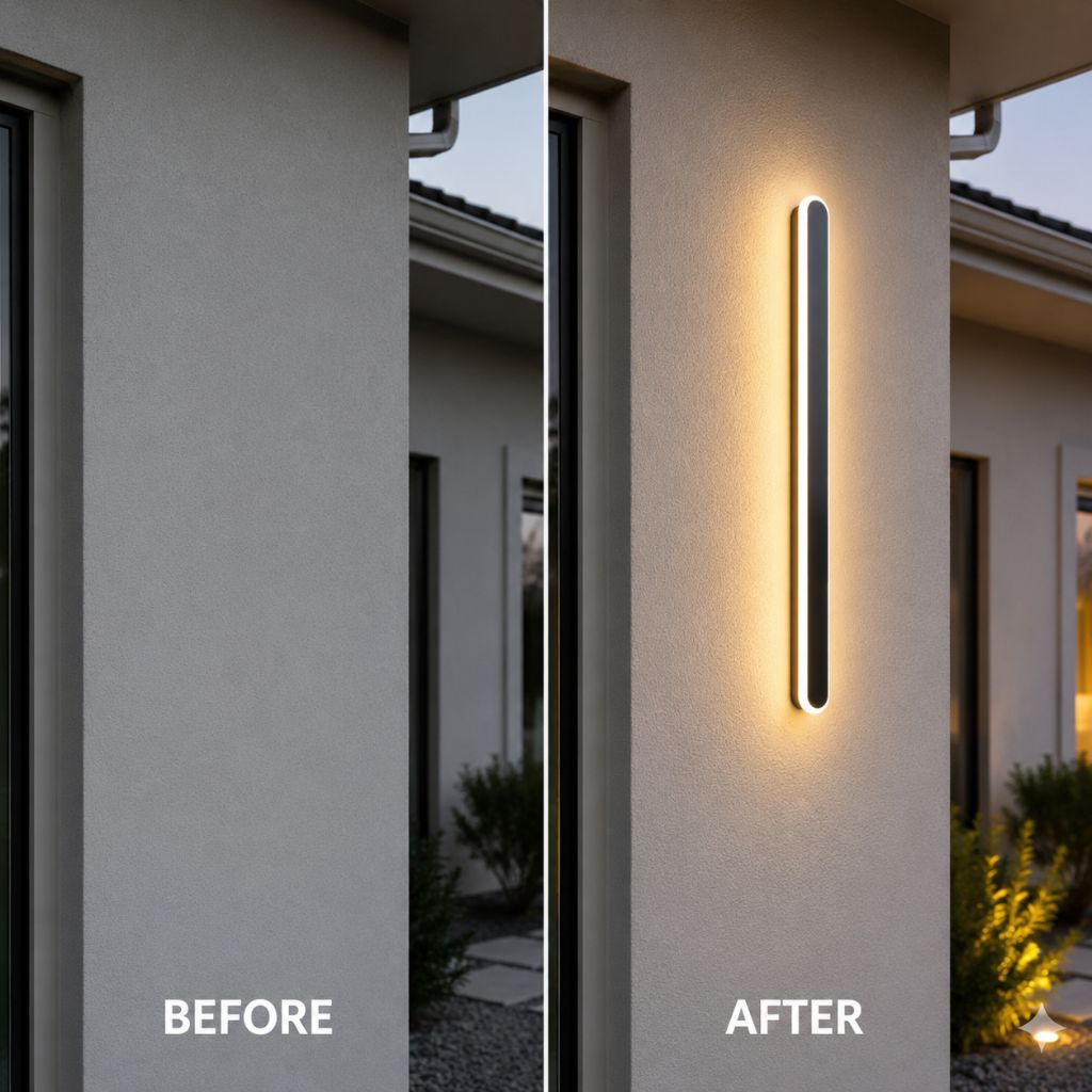 Rounded Edge Aluminium Outdoor Wall Light