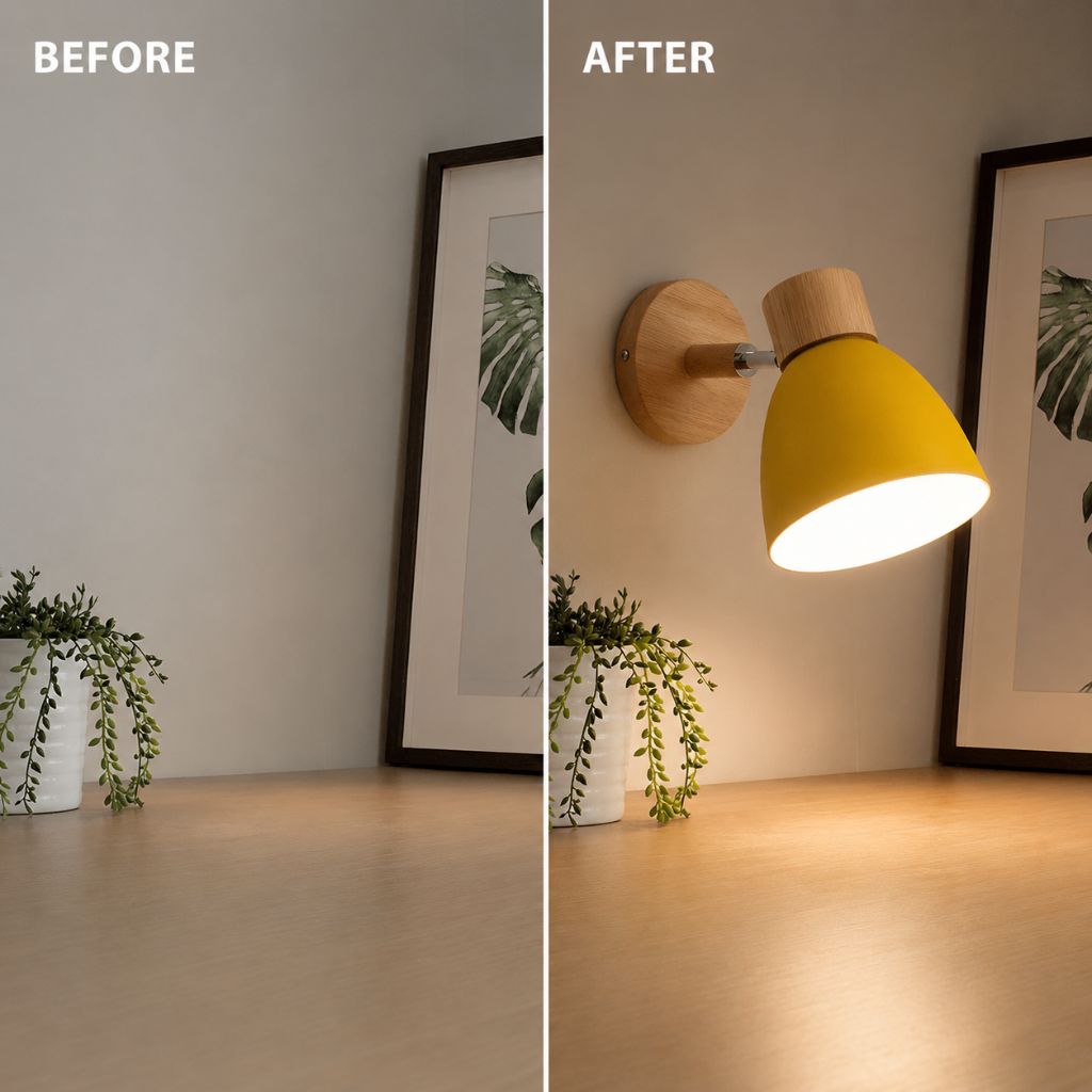 Scandinavian Wooden Wall Light Sconce