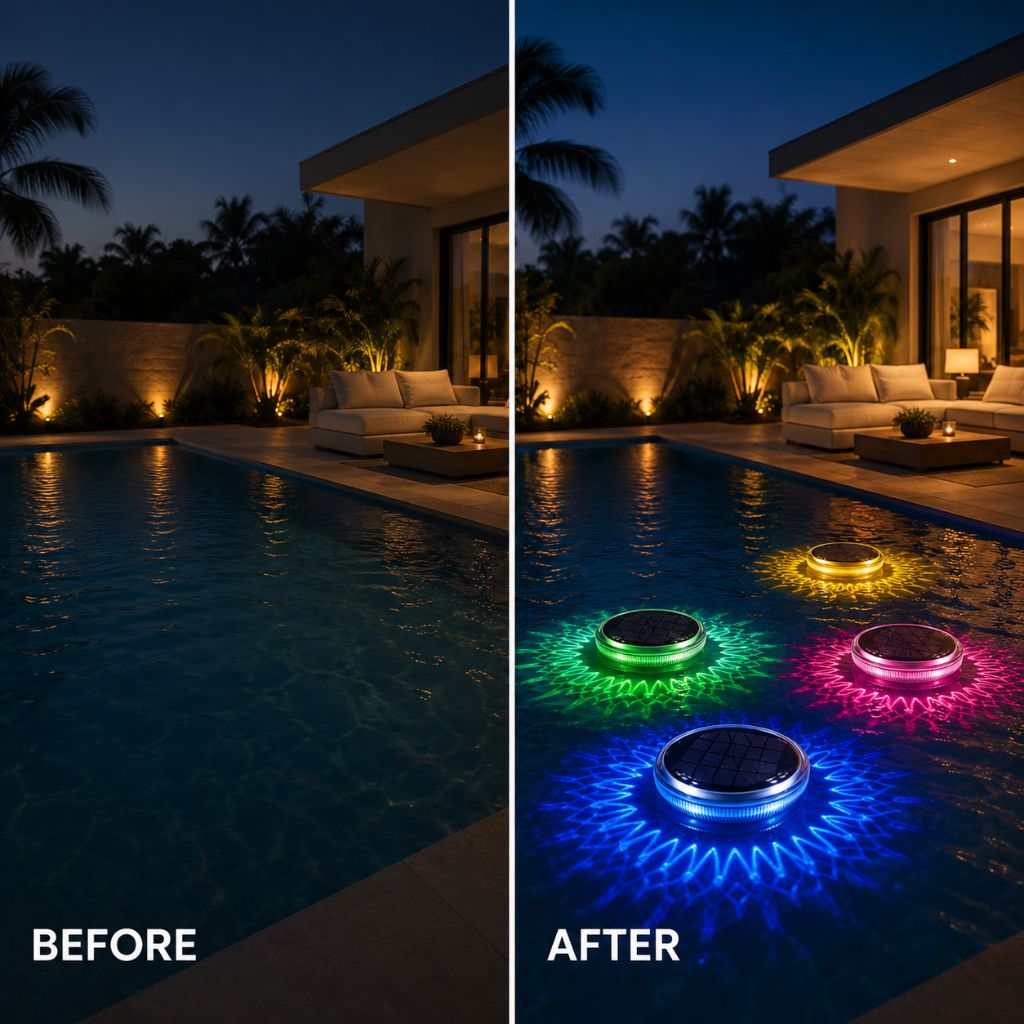 Solar Colorful LED Floating Pool Lights With Remote Control