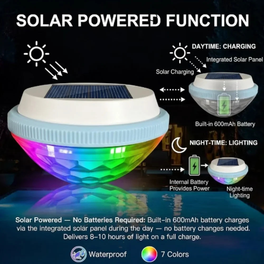 Solar Floating Pool Light RGB IP65 Waterproof Colour Changing Lamp