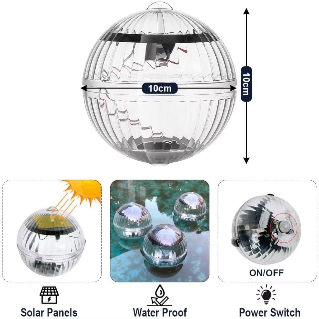 Solar Floating Pool Lights RGB Colour Changing - Waterproof LED Ball