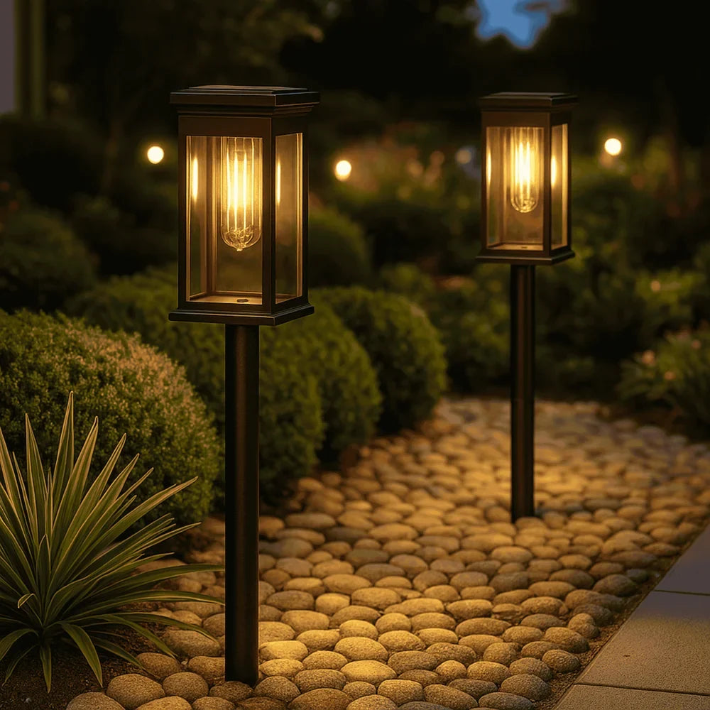 Solar Garden Pathway Post Light Weather-Resistant Set