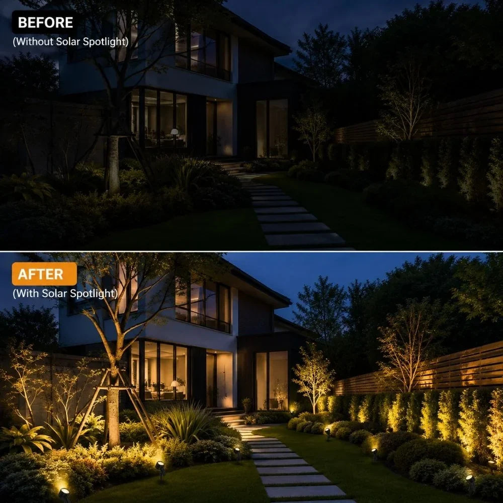 Solar Garden Spotlights - 4-Pack IP65 Waterproof LED Light