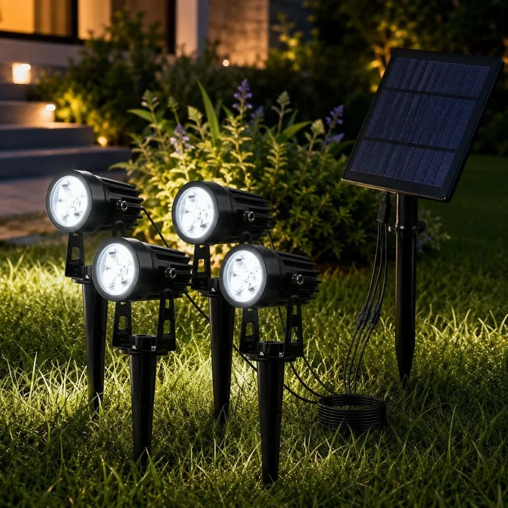 Solar Garden Spotlights - 4-Pack IP65 Waterproof LED Light