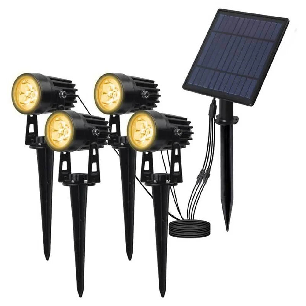 Solar Garden Spotlights - 4-Pack IP65 Waterproof LED Light