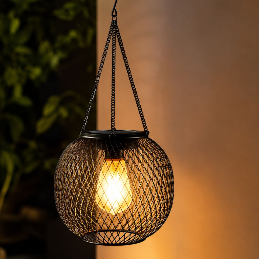 Solar Hanging Lantern Outdoor IP65 Waterproof Auto Sensor