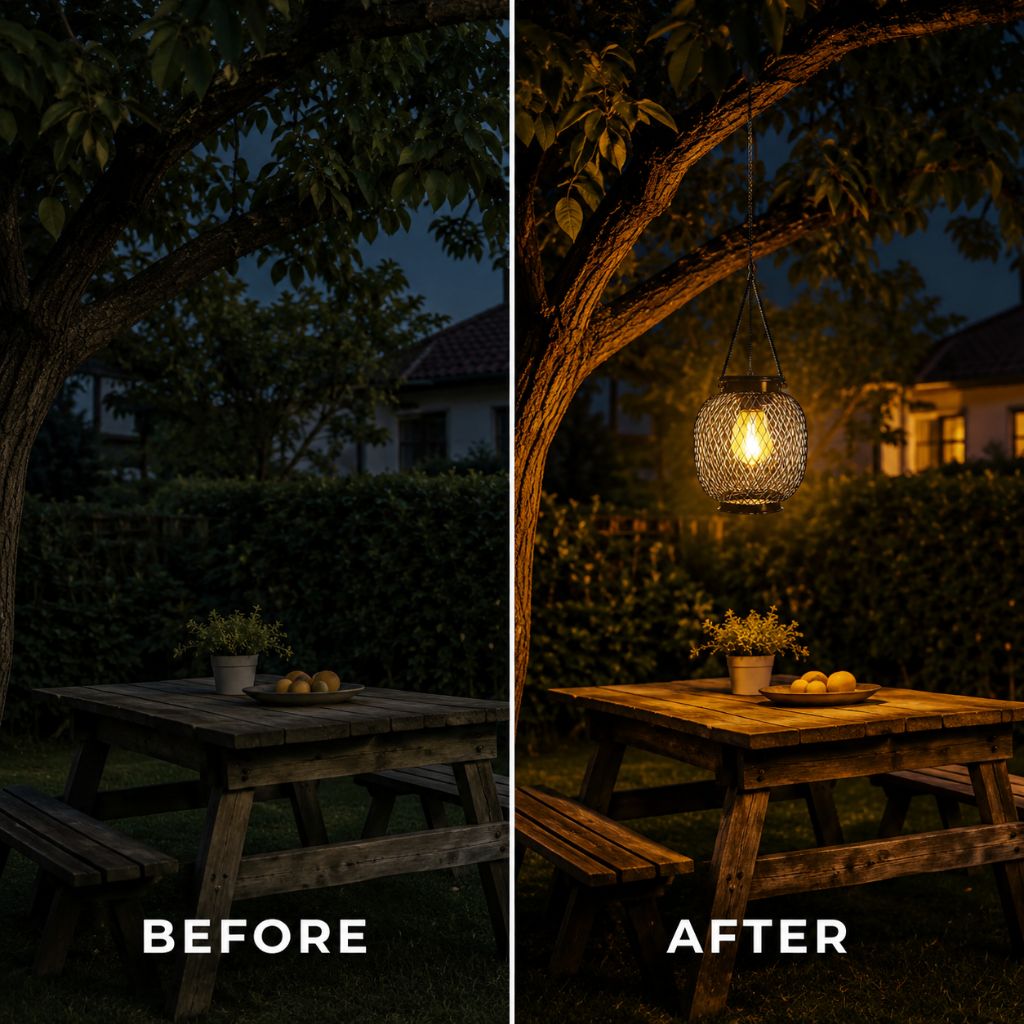 Solar Hanging Lantern Outdoor IP65 Waterproof Auto Sensor