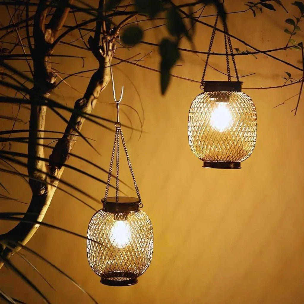 Solar Hanging Lantern Outdoor IP65 Waterproof Auto Sensor