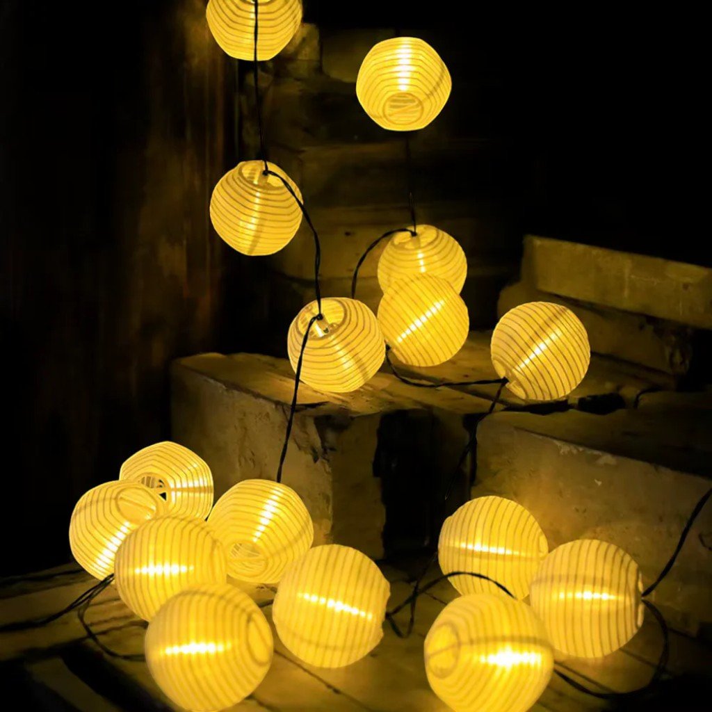 Solar Lantern String Lights IP65 Waterproof Outdoor Garden Patio Decor