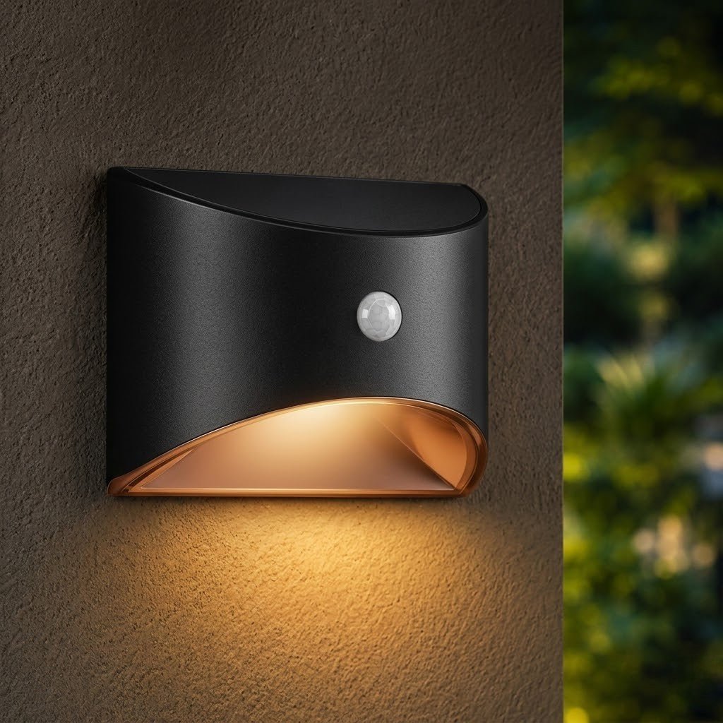 Solar Outdoor Garden Wall Light PIR Motion Sensor IP65 Waterproof Lamp
