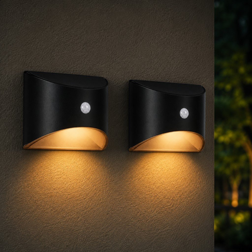 Solar Outdoor Garden Wall Light PIR Motion Sensor IP65 Waterproof Lamp