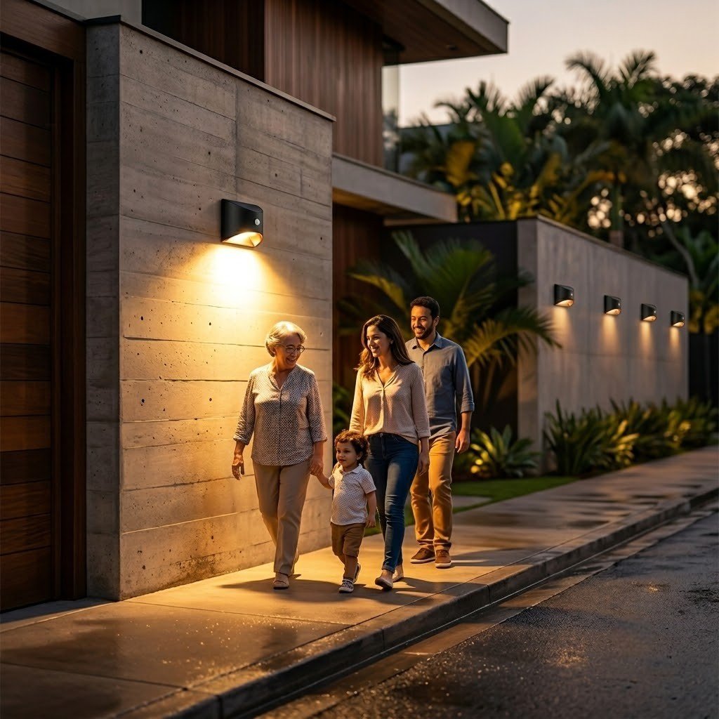 Solar Outdoor Garden Wall Light PIR Motion Sensor IP65 Waterproof Lamp