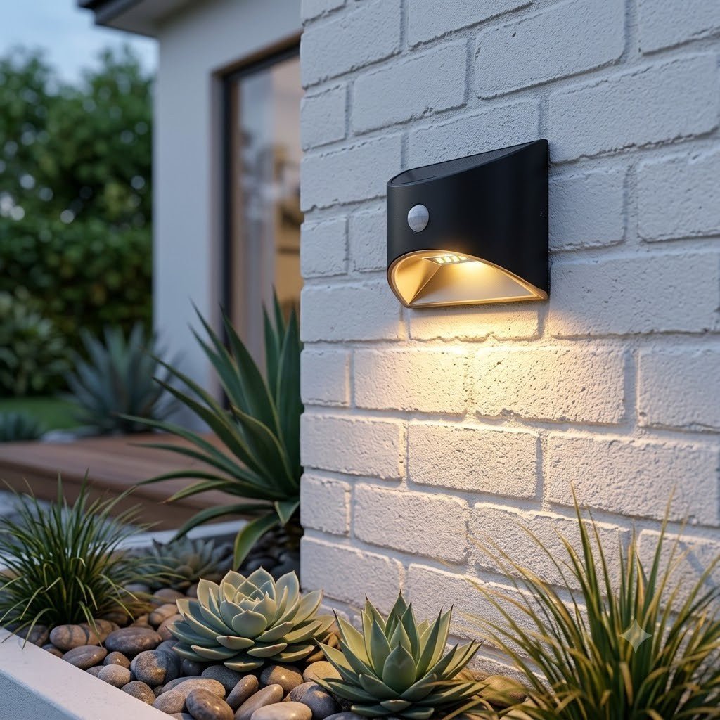 Solar Outdoor Garden Wall Light PIR Motion Sensor IP65 Waterproof Lamp
