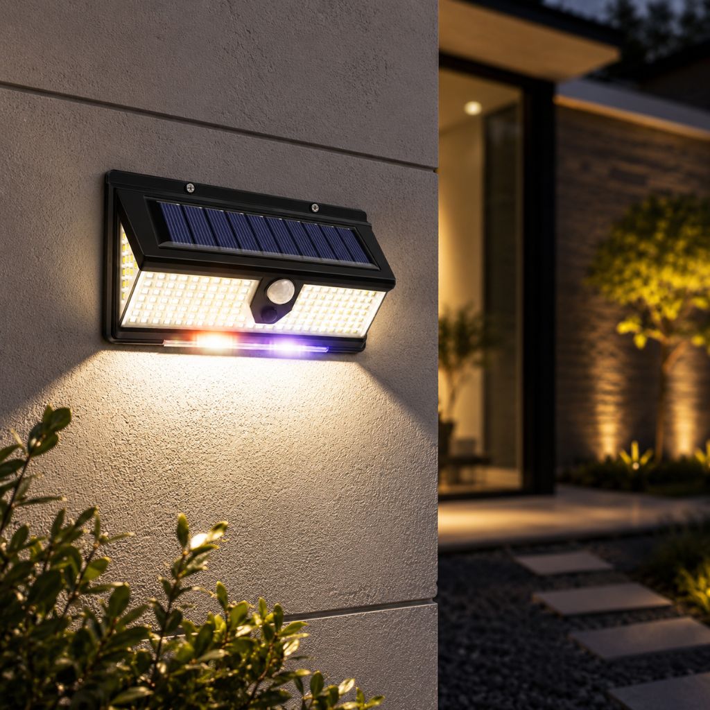 Solar Outdoor Wall Light LED PIR Motion Sensor IP65