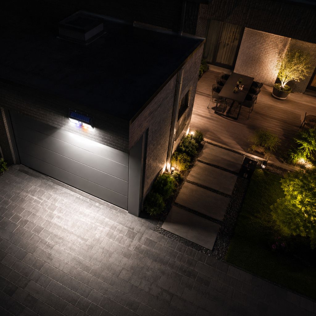 Solar Outdoor Wall Light LED PIR Motion Sensor IP65
