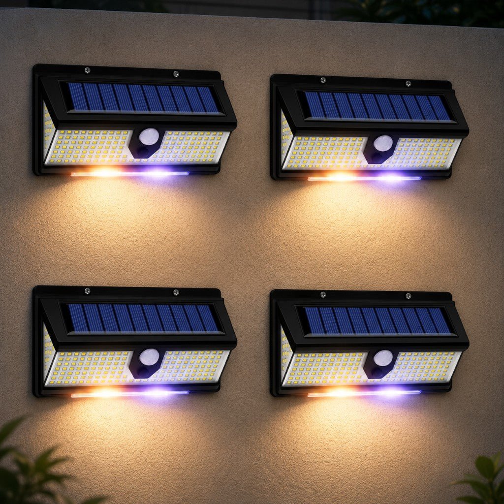 Solar Outdoor Wall Light LED PIR Motion Sensor IP65