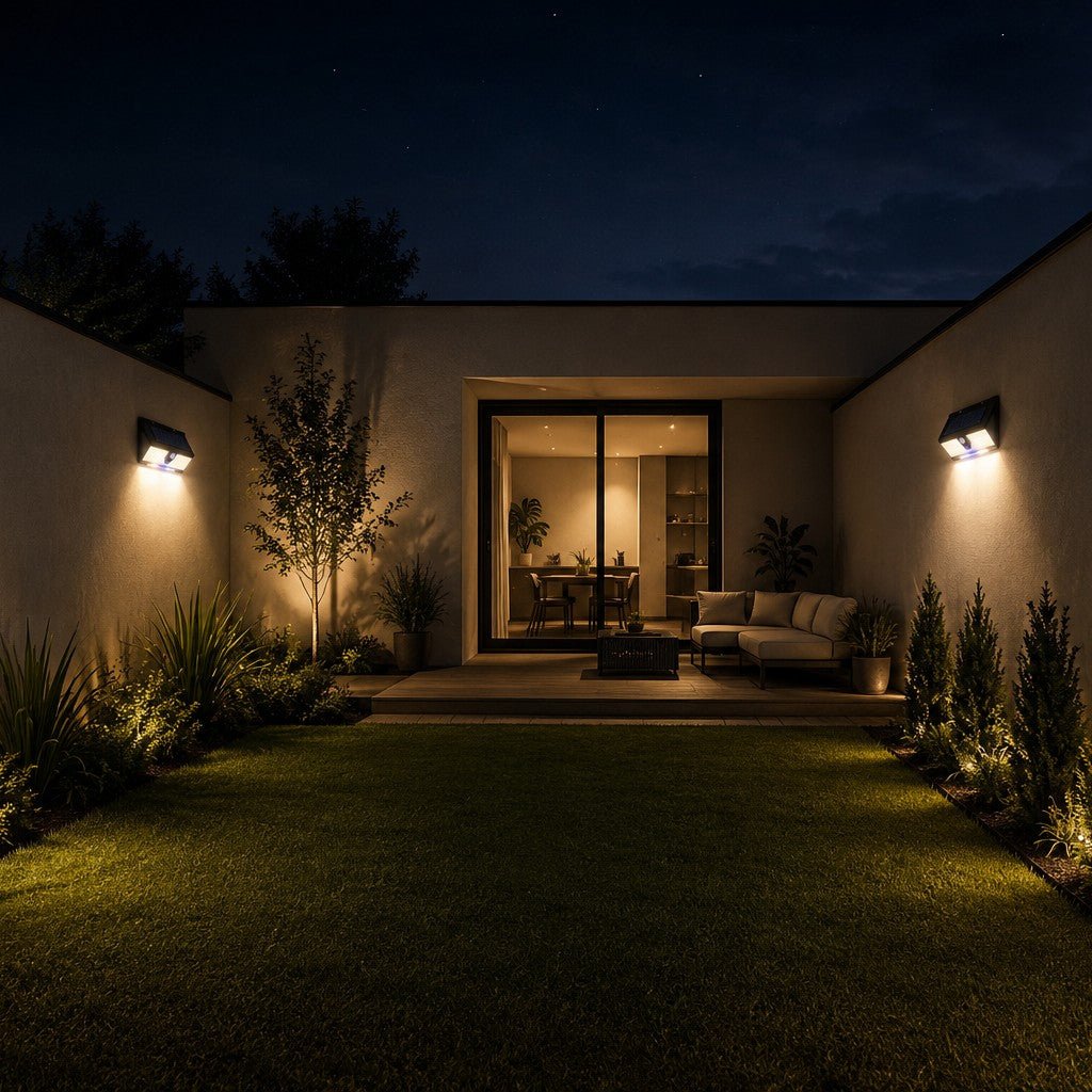Solar Outdoor Wall Light LED PIR Motion Sensor IP65