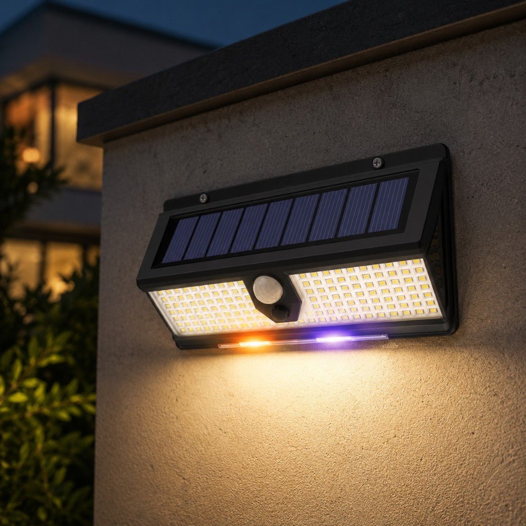 Solar Outdoor Wall Light LED PIR Motion Sensor IP65