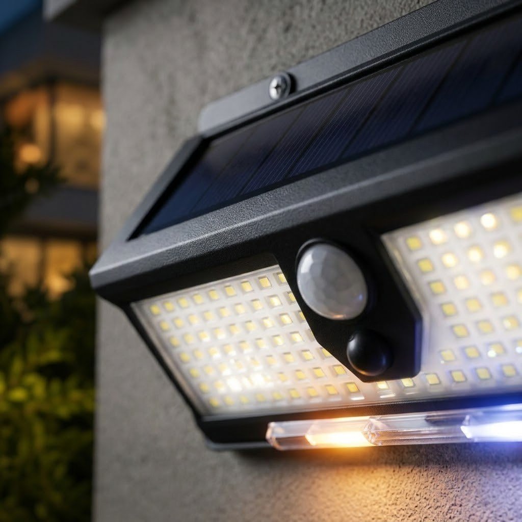 Solar Outdoor Wall Light LED PIR Motion Sensor IP65