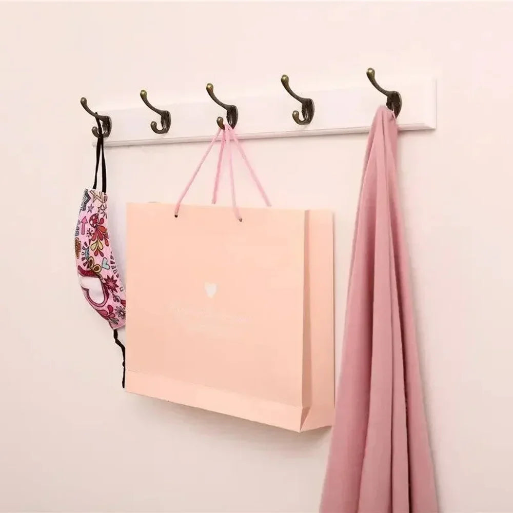Solid Wood Wall Coats & Hats Rack with Hooks | Hallway Storage