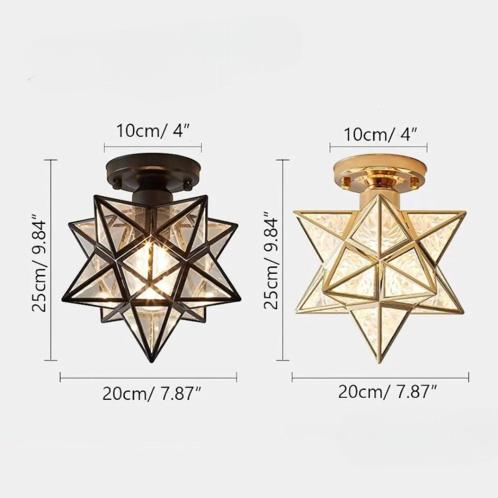StarLight Star-Shaped Semi Flush Mount Ceiling Light