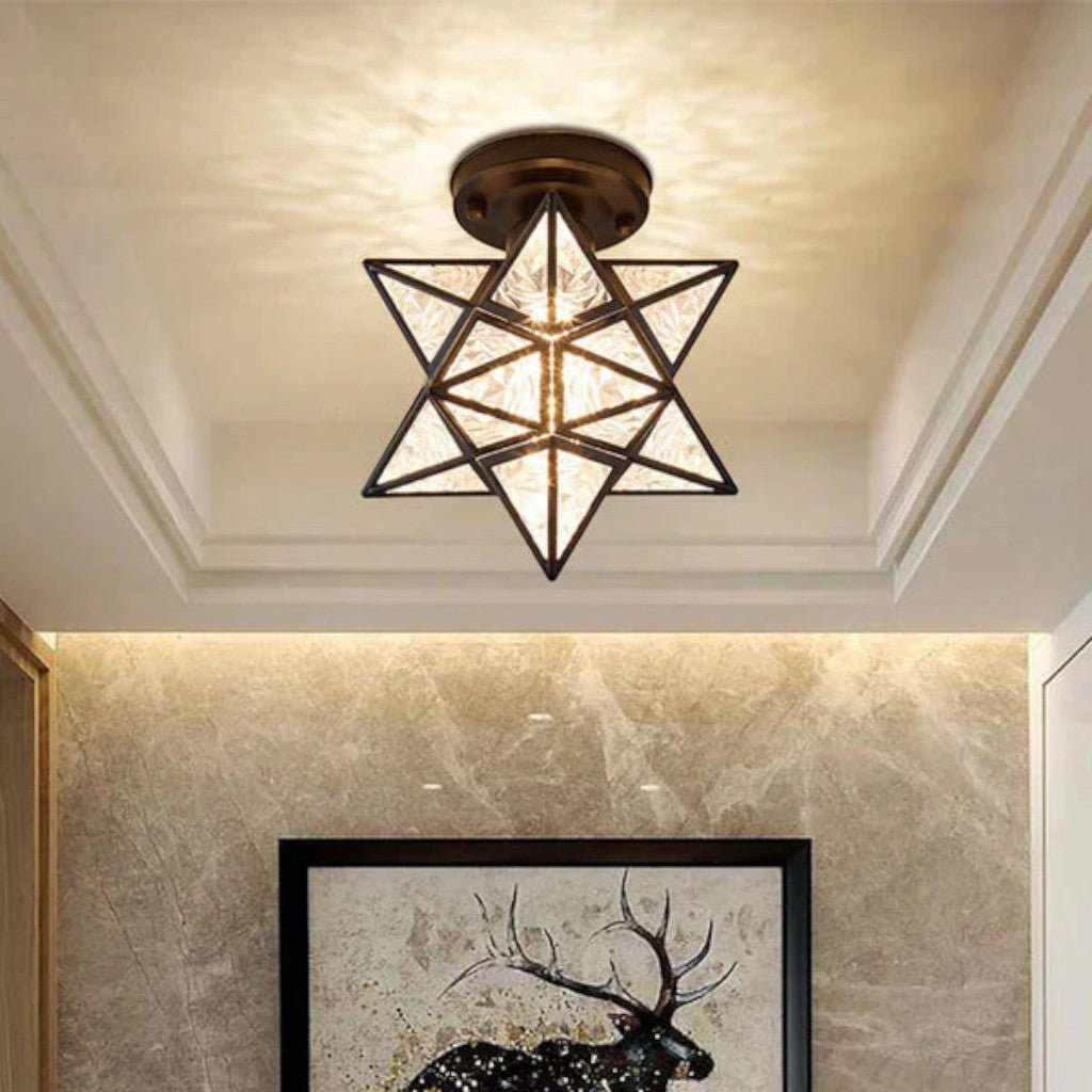 StarLight Star-Shaped Semi Flush Mount Ceiling Light